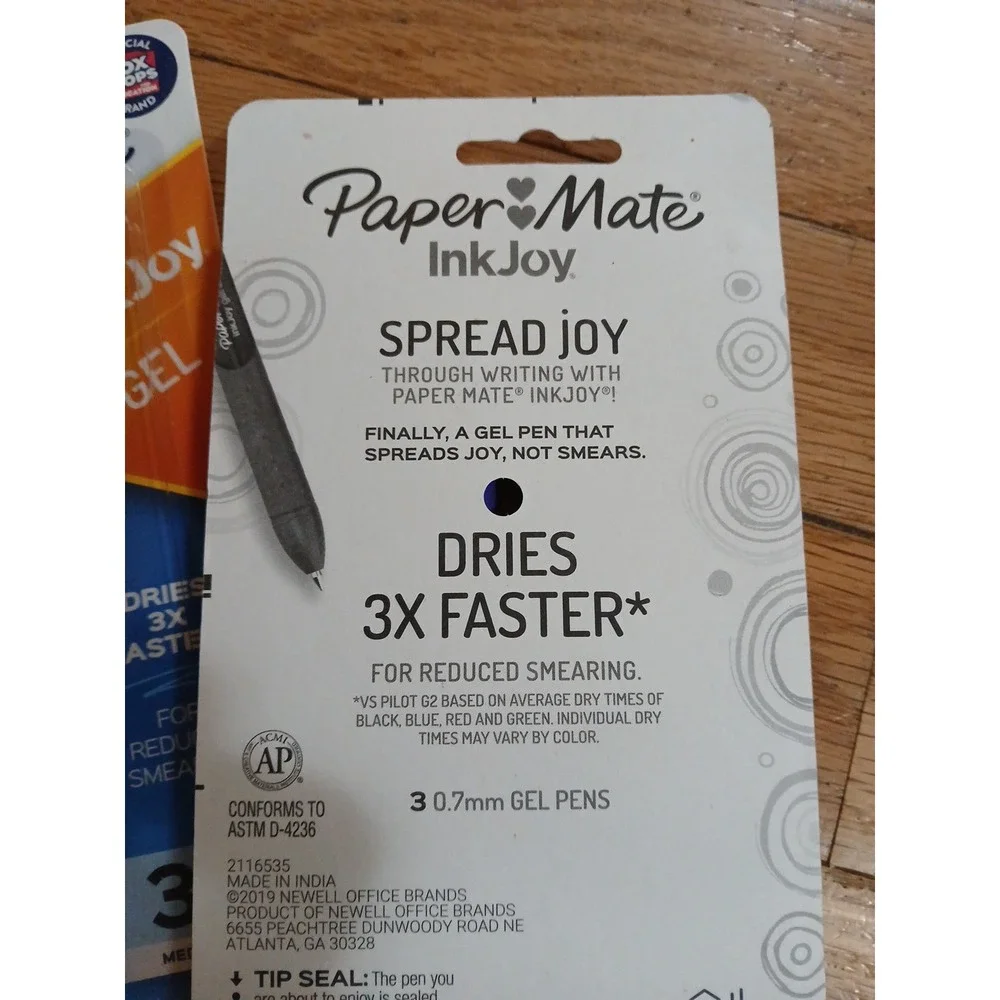 New Paper Mate Ink Joy Gel Pens 0.7mm Medium Point Dries 3X Faster Lot Of 3